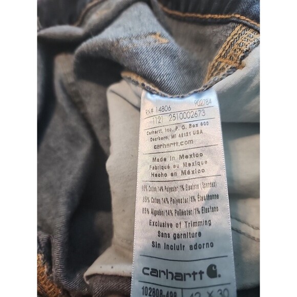 Carhartt Men's Rugged Flex Relaxed Fit Work Pants Blue Jeans 42 x 30‎ - Picture 11 of 11